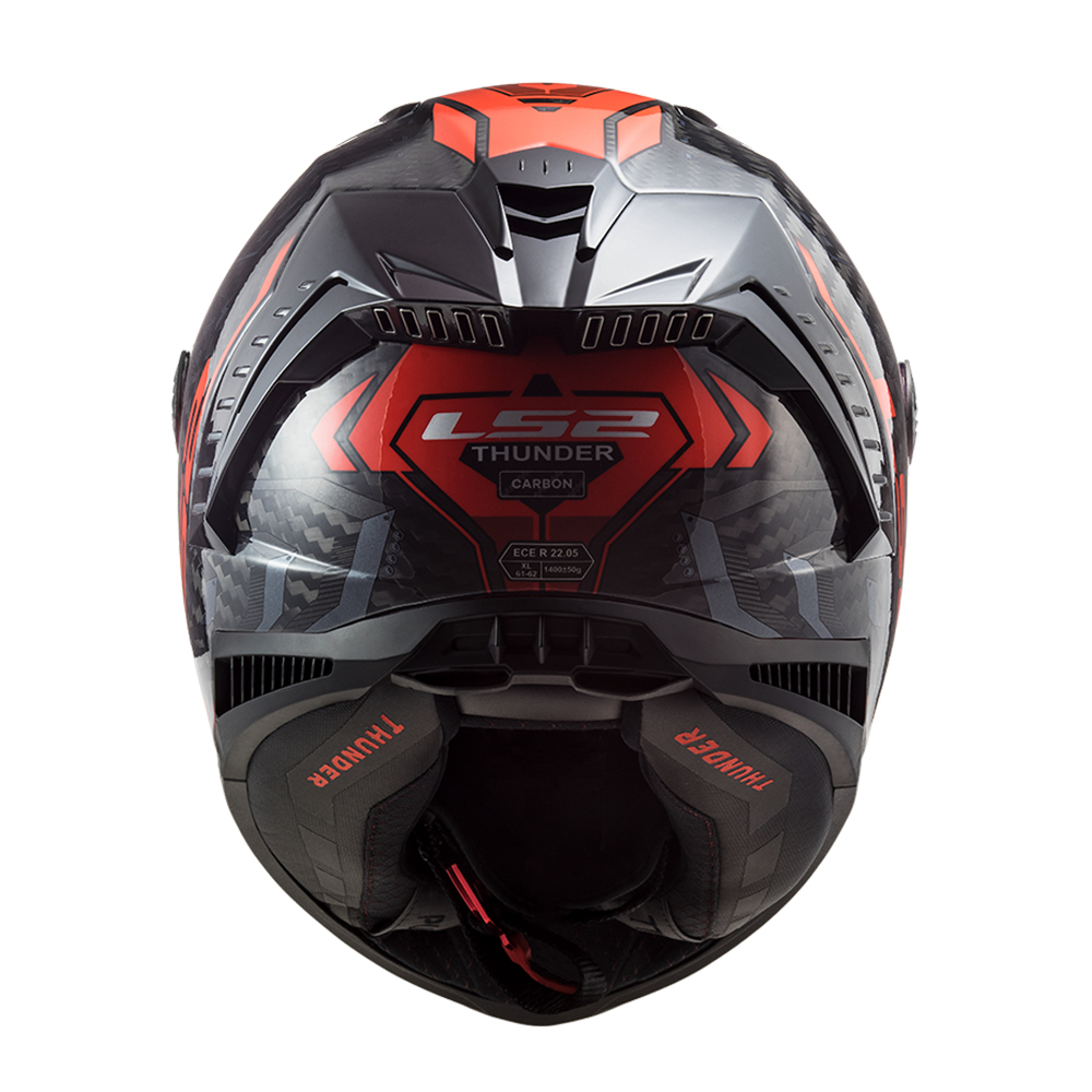 Kaciga LS2 Full Face FF805 THUNDER CARBON SPUTNIK sivo crvena
