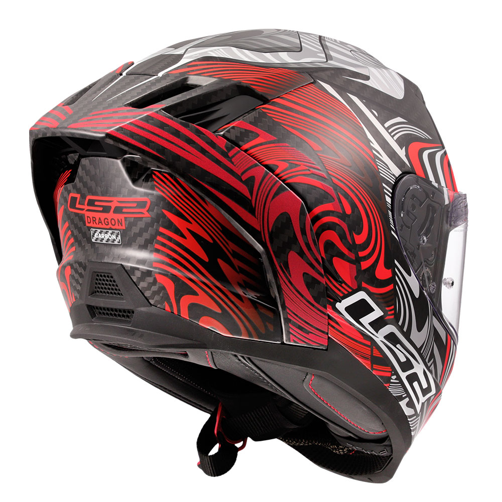Kaciga LS2 Full Face FF807 DRAGON CARBON ENTHUM crvena L