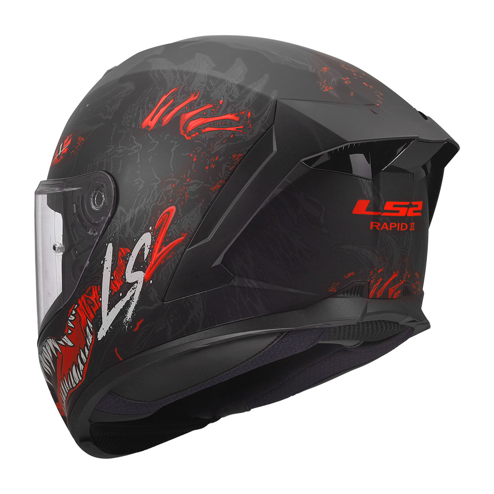 Kaciga LS2 Full Face FF820 RAPID III KAIJU II crno crvena L