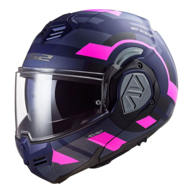 Kaciga LS2 Flip Up FF906 ADVANT VELUM mat plava fluo sa naočarima S