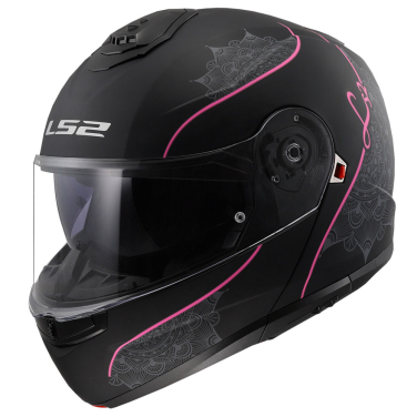 Kaciga LS2 Flip Up FF908 STROBE II LUX sa naočarima mat crno roza XL