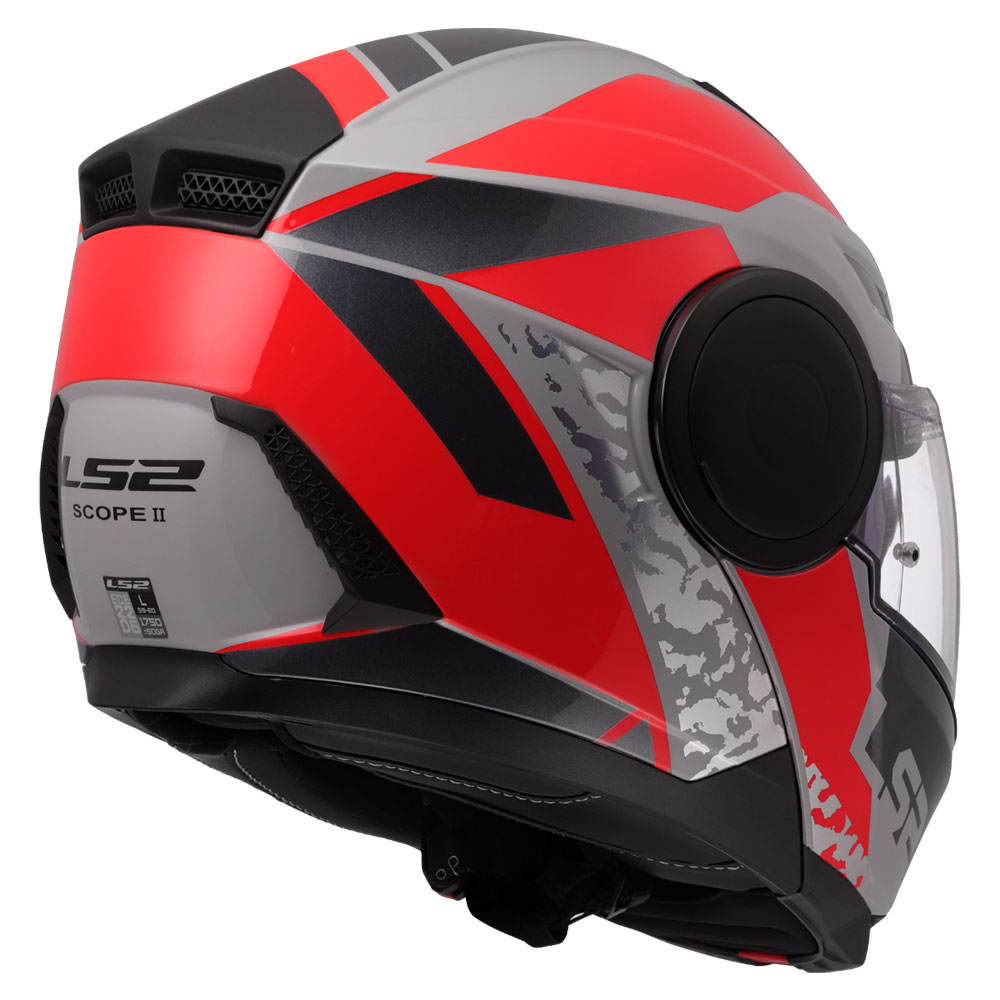 Kaciga LS2 Flip Up FF902 SCOPE II OXYD sivo crvena S