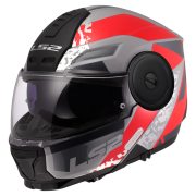 Kaciga LS2 Flip Up FF902 SCOPE II OXYD sivo crvena S