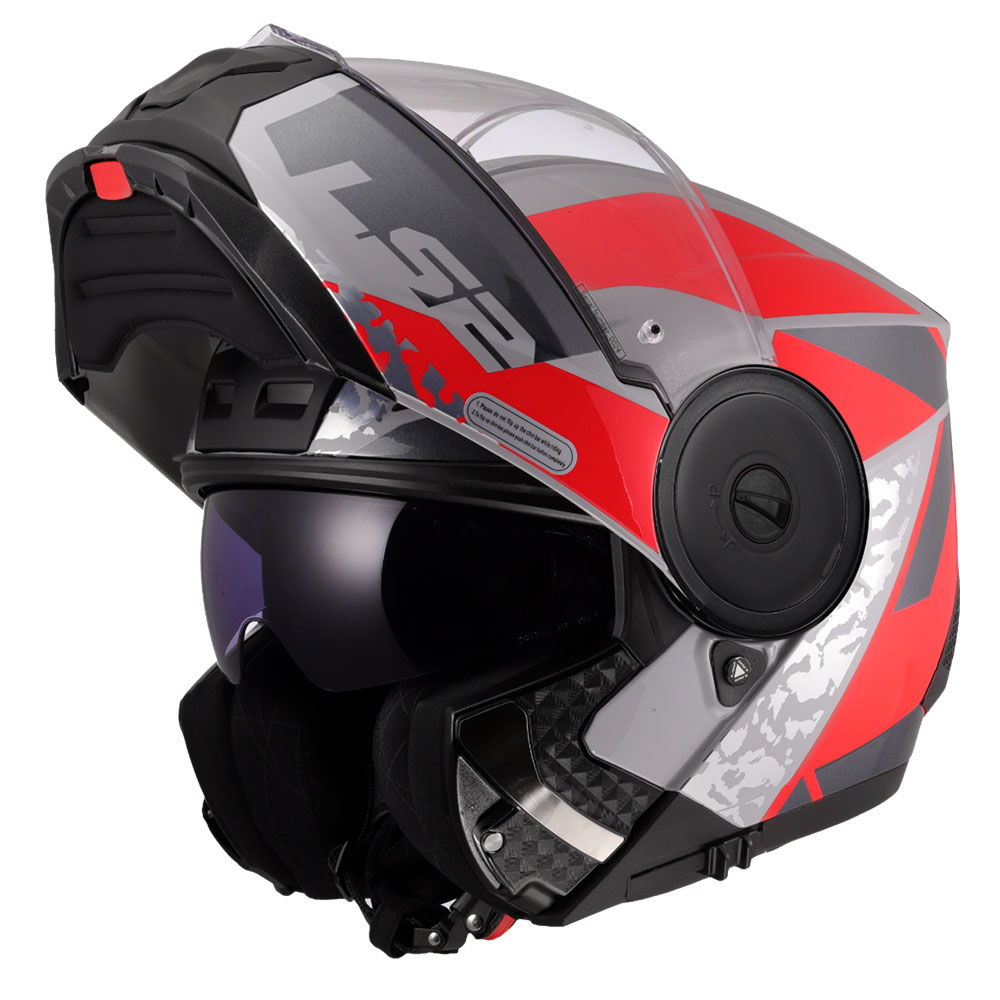Kaciga LS2 Flip Up FF902 SCOPE II OXYD sivo crvena S