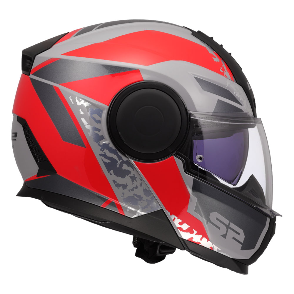Kaciga LS2 Flip Up FF902 SCOPE II OXYD sivo crvena S
