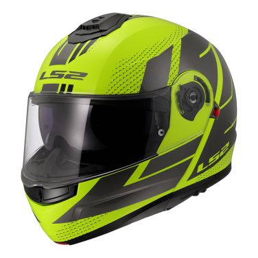 Kaciga LS2 Flip Up FF908 STROBE II CODE žuto siva M