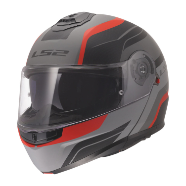 Kaciga LS2 Flip Up FF908 STROBE II MONZA crno sivo crvena XXL