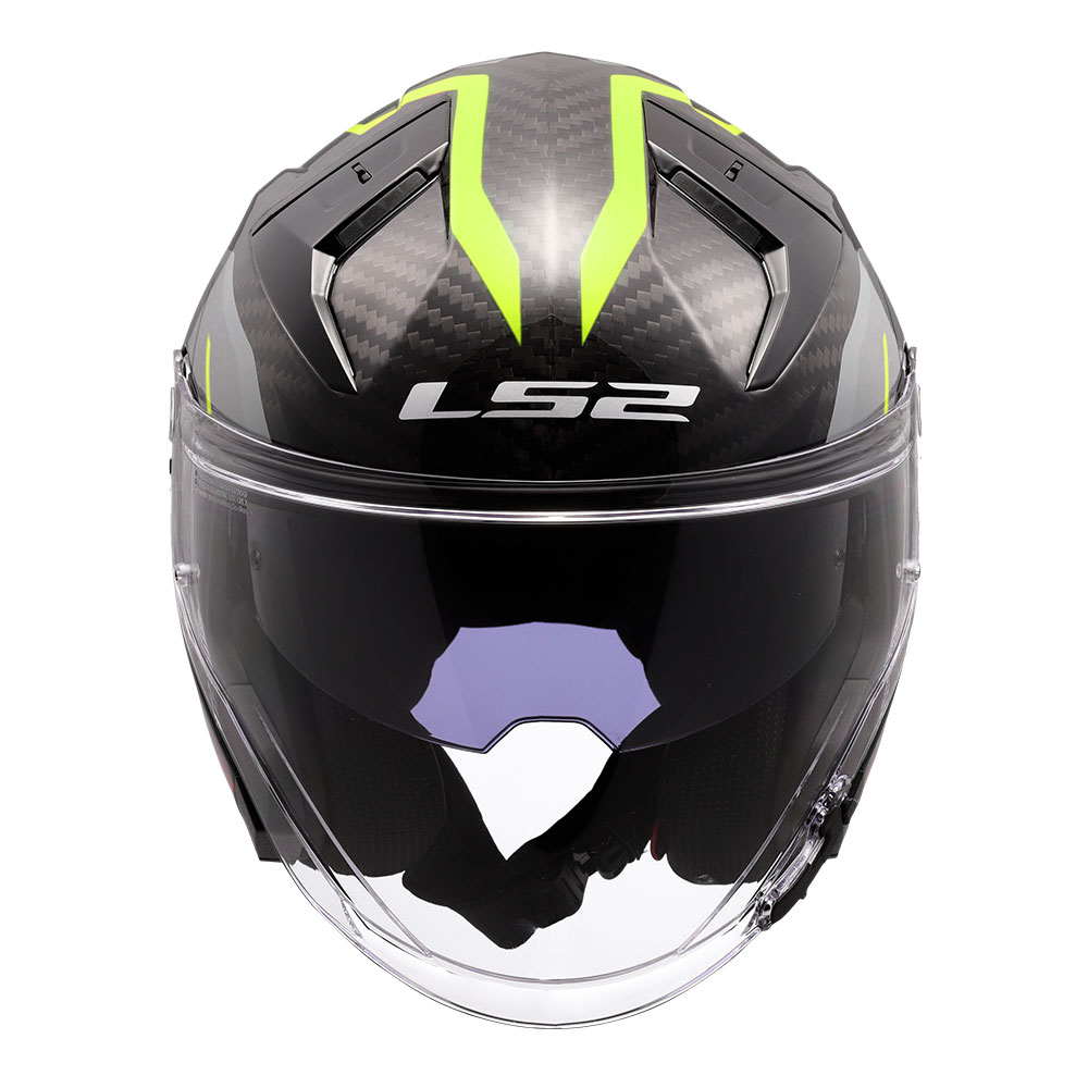 Kaciga LS2 Jet OF603 INFINITY II CARBON URUS crno žuta XL