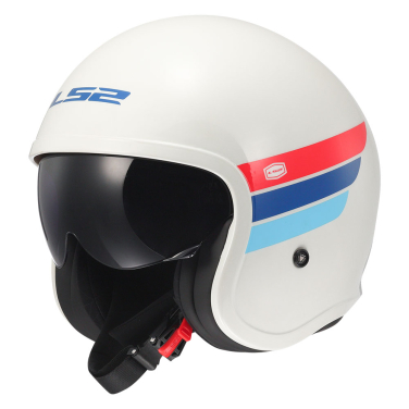 Kaciga LS2 Jet OF599 SPITFIRE II RETRO belo plavo crvena S