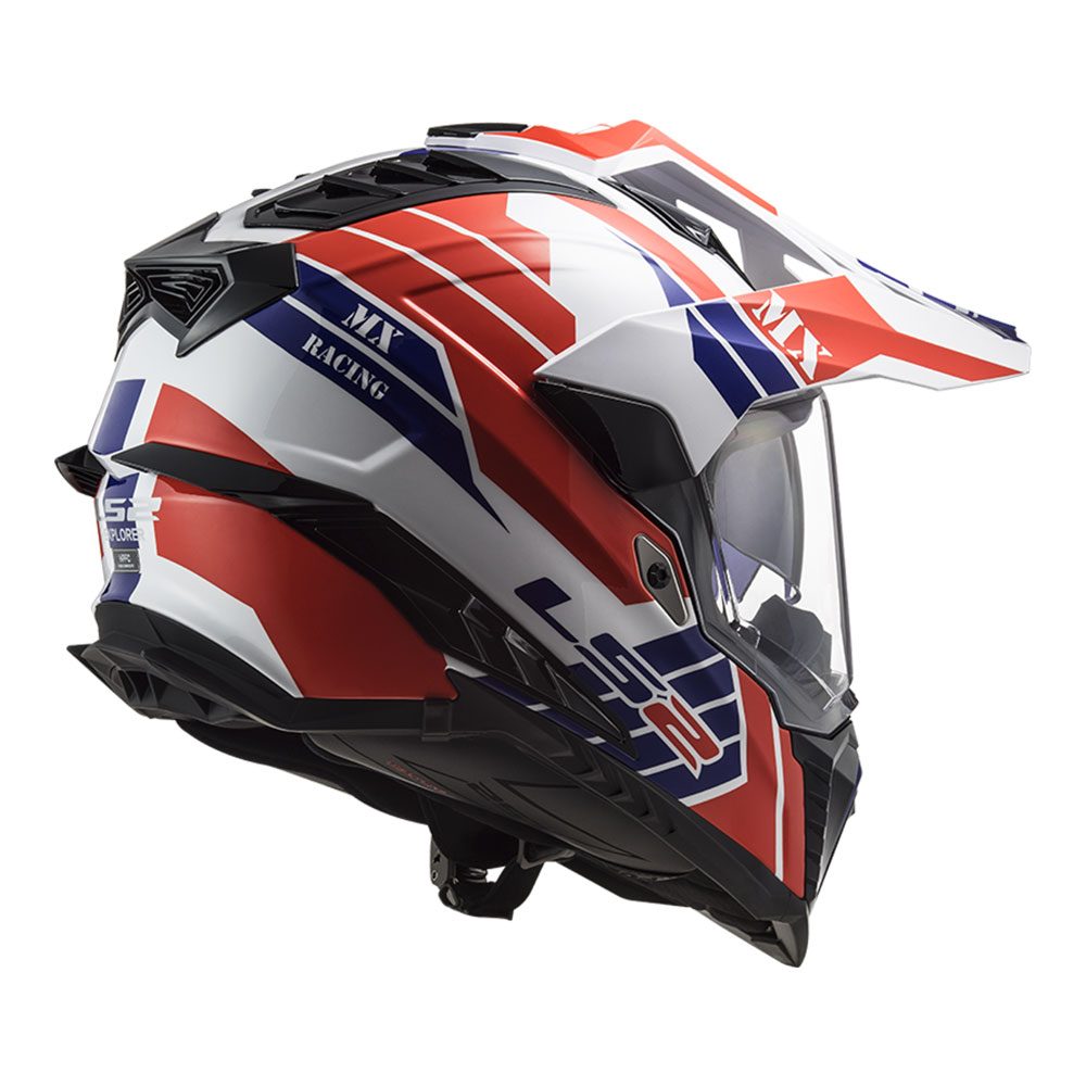 Kaciga LS2 Enduro MX701 EXPLORER ATLANTIS belo crveno plava L