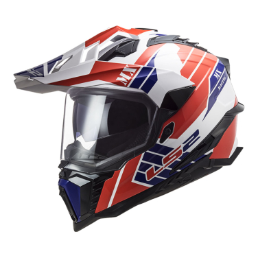 Kaciga LS2 Enduro MX701 EXPLORER ATLANTIS belo crveno plava L