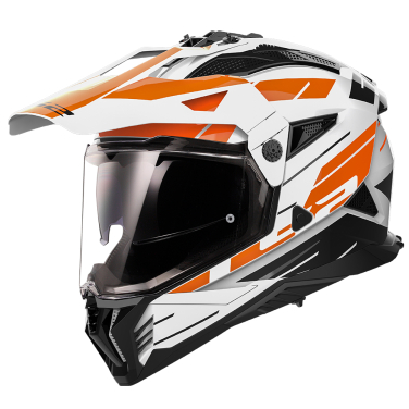 Kaciga LS2 Enduro MX702 PIONEER II NAMIB belo narandžasta 3XL