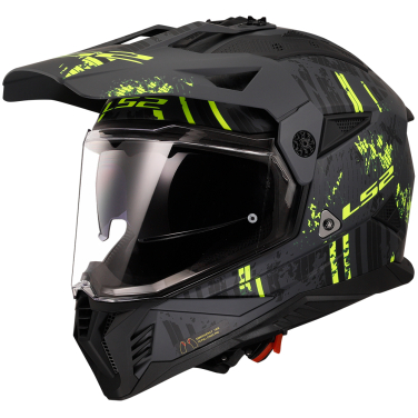 Kaciga LS2 Enduro MX702 PIONEER II CRAZY crno žuta L