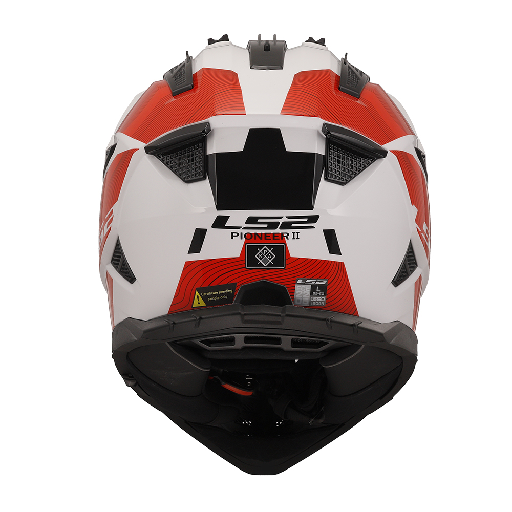 Kaciga LS2 Enduro MX702 PIONEER II HILL belo crvena XL
