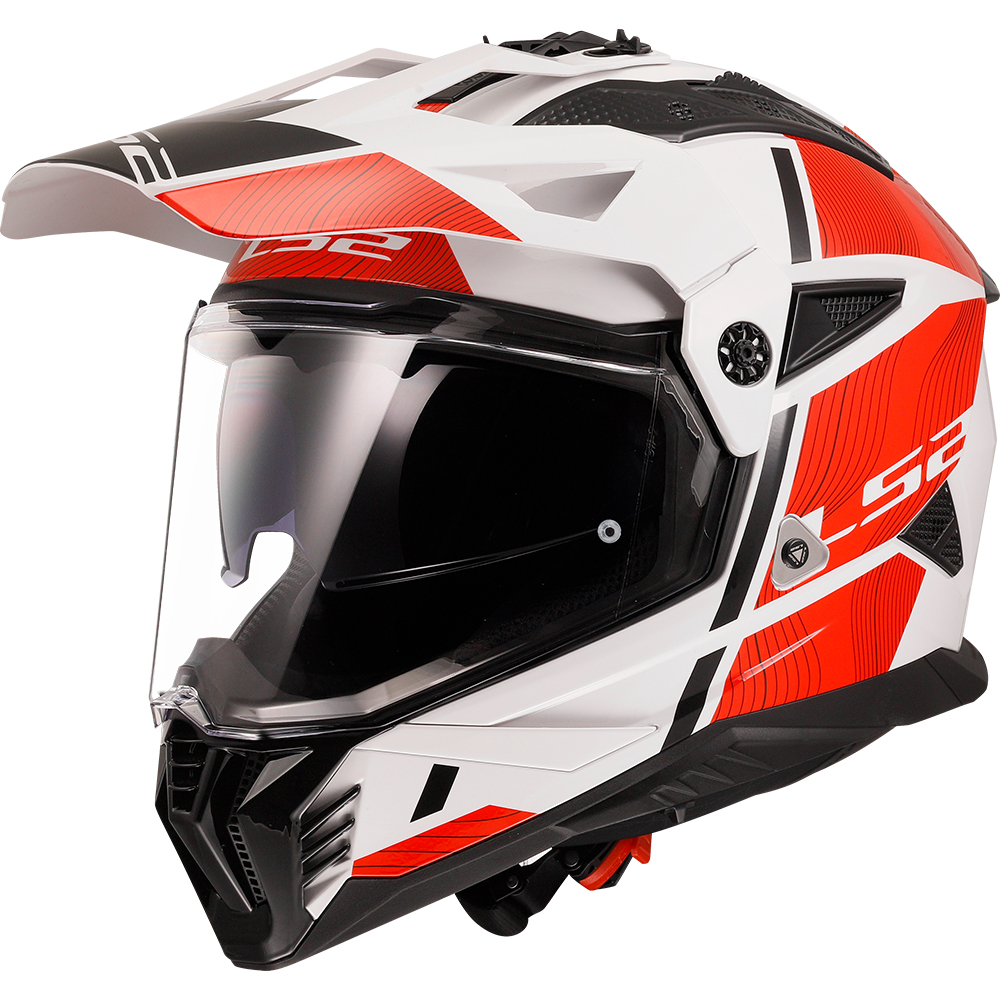 Kaciga LS2 Enduro MX702 PIONEER II HILL belo crvena XL