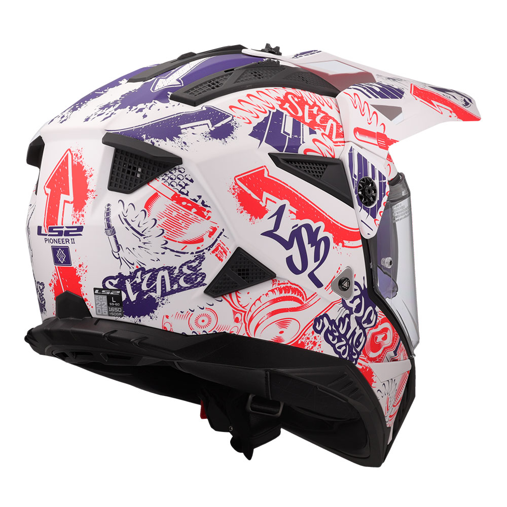 Kaciga LS2 Enduro MX702 PIONEER II FANTASY belo crveno plava