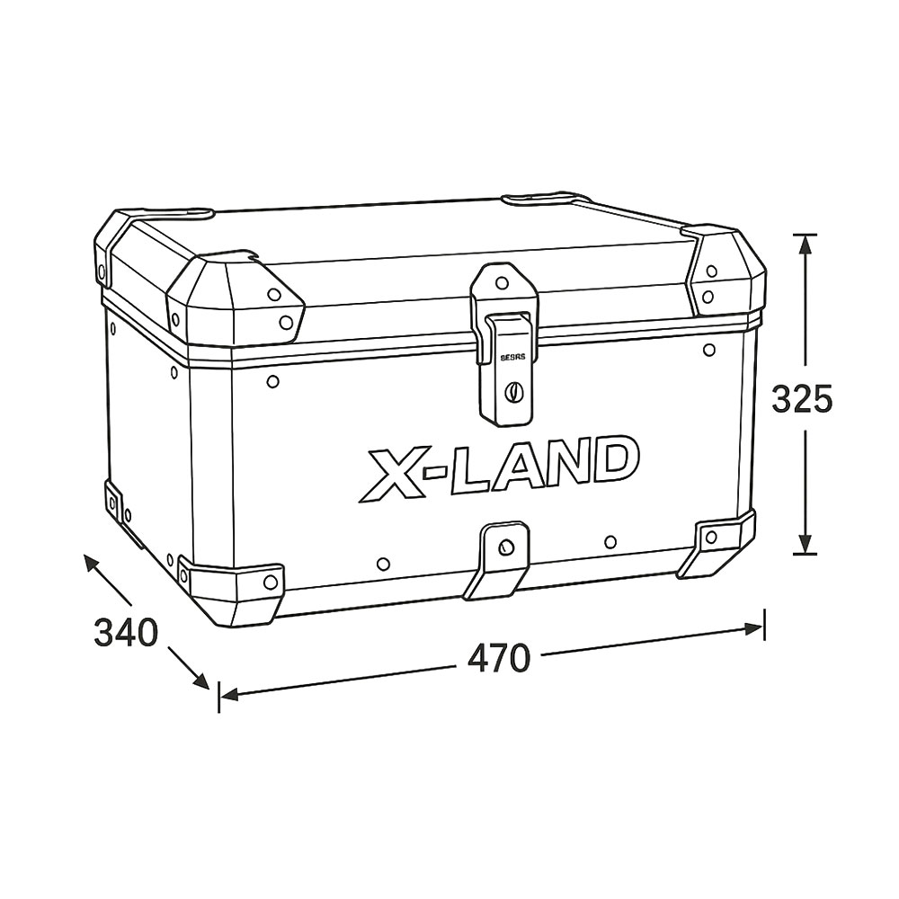 Centralni kofer X-LAND ALU sivi 55L