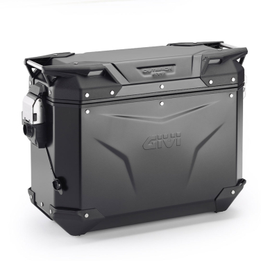 Bočni kofer GIVI TREKKER OUTBACK MONOKEY® CAM SIDE EVO SMART 37 BLACK LINE ALU crni levi 37L