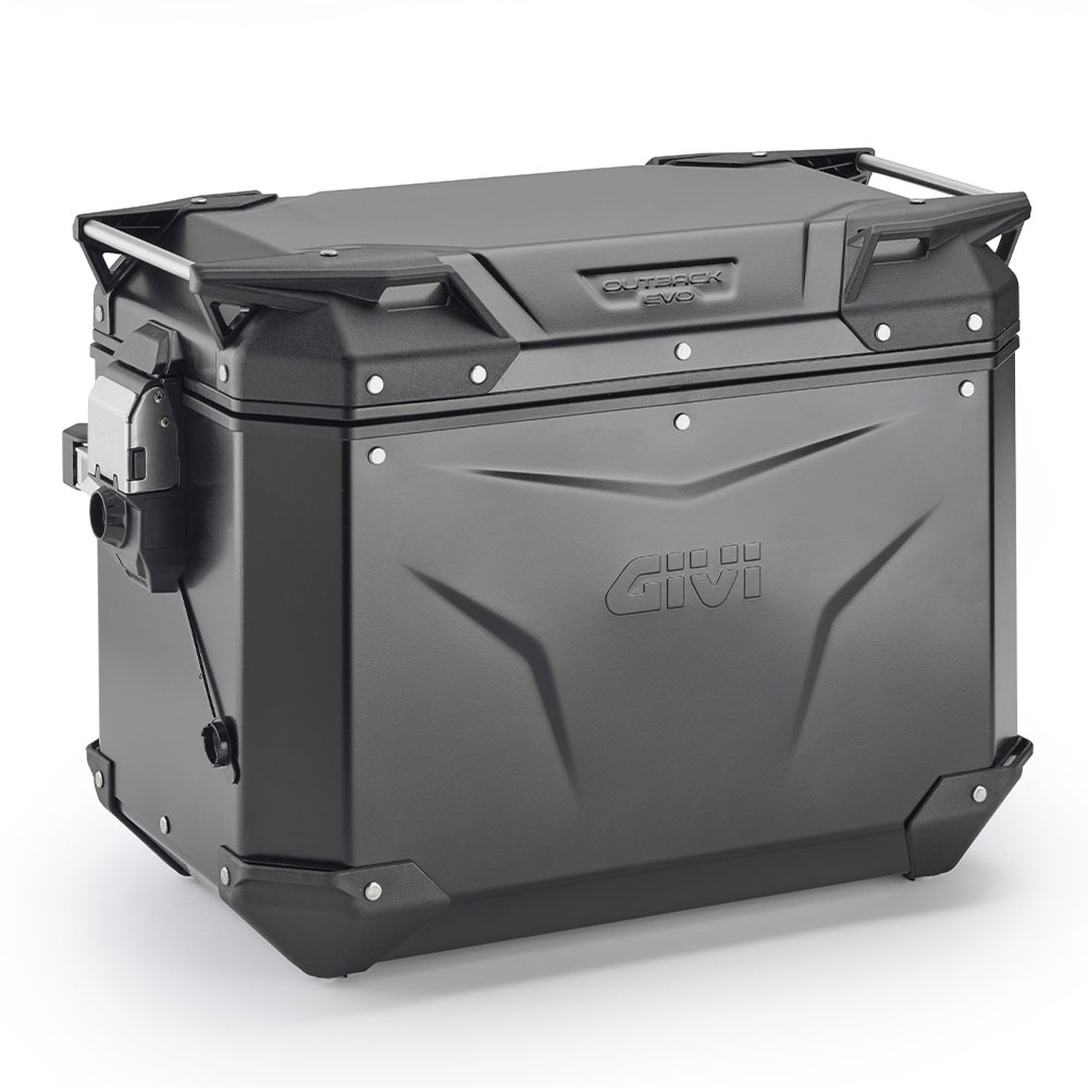 Bočni kofer GIVI TREKKER OUTBACK MONOKEY® CAM SIDE EVO SMART 48 BLACK LINE ALU crni levi 48L